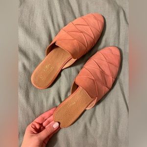 SEYCHELLES | Women’s Mule Shoes Dusty Pink/Coral Slip On Leather Flats